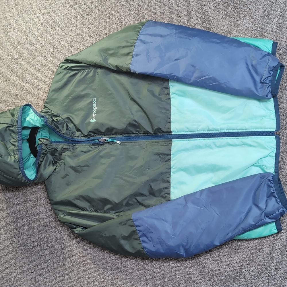 Cotopaxi Teca Calido Hooded Puffer Reversible Jacket Medium in Green/Teal/Aqua - Picture 5 of 16
